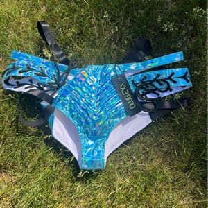 Club EXX Blue Iridescent Rave Bottoms